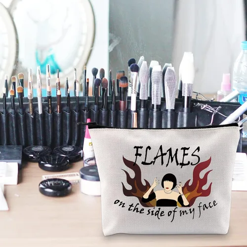 Miniatura 7 de POFULL Regalo blanco del amante de la película en el lado de mi cara con cremallera bolsa bolsa regalo de película, Bolso Flames On The Side Of My