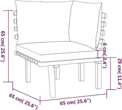 Miniatura 6 de Ensemble Salon de Jardin 7 Pièces en Acacia Massif Gris, Mobilier d'Extérieur Modulable avec Coussins Pour Terrasse, Balcon ou Jardin, Confortable
