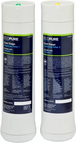 Miniatura 10 de EcoPure ECOP20 Sistema de filtro de agua para debajo del fregadero de 2 etapas - Certificado NSF para reducir 58 contaminantes - Agua potable limpia