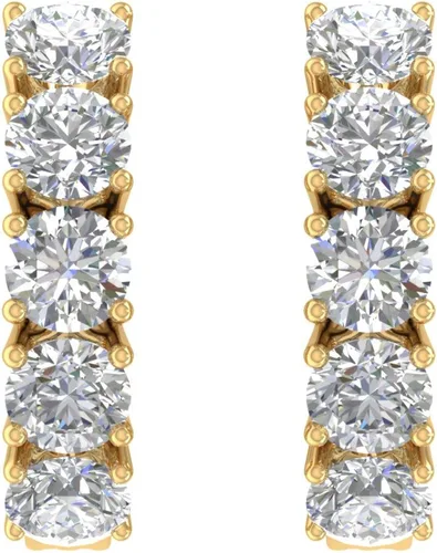 Miniatura 2 de Aretes tipo argolla de diamantes de 2 quilates en oro de 10 quilates con certificación IGI