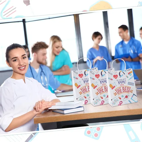 Miniatura 3 de Zonon 24 bolsas de regalo para enfermeras grandes a granel, bolsas de agradecimiento para enfermeras de 10.6 x 8.3 x 4.3 pulgadas para RN CNA LPN