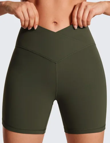 Miniatura 3 de CRZ YOGA Butterluxe - Pantalones cortos cruzados de 5 pulgadas para mujer, cintura alta, para entrenamiento, yoga, suave