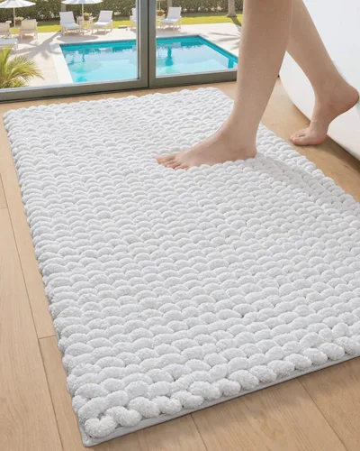 Miniatura 12 de DEXI Alfombrillas de baño para el baño 16x24, alfombra de baño antideslizante lavable, alfombrilla de baño de chenilla gruesa y suave absorbente