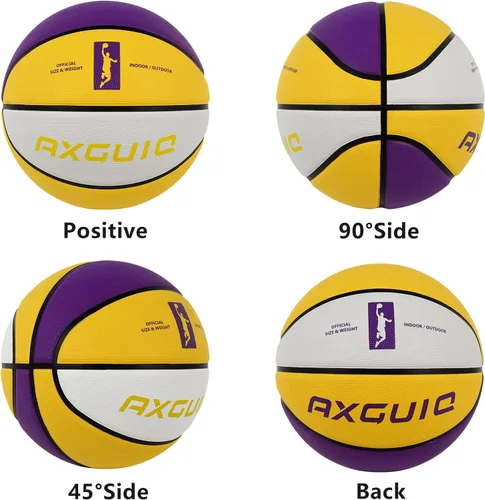Miniatura 8 de Baloncesto de goma gruesa para niños y jóvenes, tamaño 3/4/5/6/7, para exteriores, colorido, 22/25.5/27.5/28.5/29.5 pulgadas, para regalos