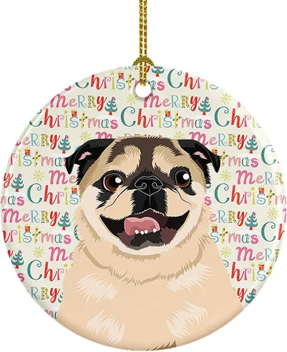 Miniatura 21 de Caroline's Treasures Bulldog Francés Azul de Navidad Adorno de Cerámica Decoraciones Colgantes para Árbol de Navidad para Hogar Navidad, Festividad