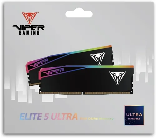 Miniatura 6 de Patriot Viper Elite 5 Ultra Gaming RGB DDR5 RAM 32GB (2X16GB) 6400MT/s CL32 1.4v UDIMM Kit de memoria para juegos de escritorio compatible con Intel