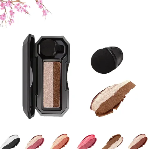 Miniatura 14 de Sombra de ojos perfecta de doble color, maquillaje de sombra de ojos perezosa de dos tonos, altamente pigmentada con exquisitas purpurina