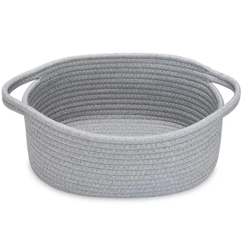 Miniatura 33 de ABenkle Cesta Pequeña con Asas - Contenedor de Almacenamiento Tejido de Cuerda Decorativo Duradero Cubo Organizador de Estante, Cesta de Regalo