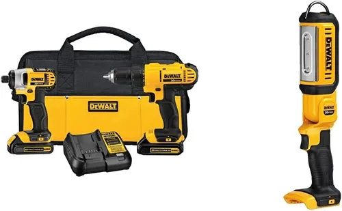 Miniatura 8 de DEWALT Kit combinado de taladro inalámbrico máximo de 20 V, 2 herramientas con batería compacta de iones de litio de 1.5 Ah 20V (DCK240C2 y DCB201)