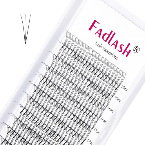 Miniatura 29 de Extensiones de pestañas postizas en abanico 10D Extensiones de pestañas postizas prefabricadas 0.05 0.07 de grosor Extensiones de pestañas postizas