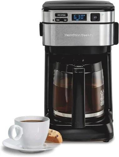 Hamilton Beach Cafetera programable de 12 tazas, Cafetera de filtro FrontFill