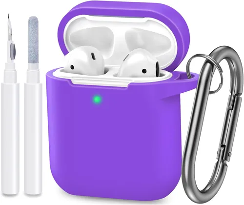 Miniatura 32 de Funda compatible con AirPods, cubierta protectora de silicona completa a prueba de polvo diseñada para Apple AirPods de 1.ª y 2.ª
