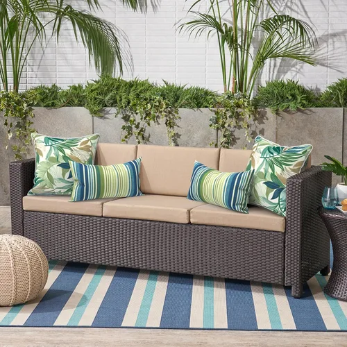 Miniatura 44 de Juego de 2 almohadas para exteriores de 16 x 16 pulgadas, repelentes al agua con interiores, para muebles de patio, hogar, jardín, geometría bohemia