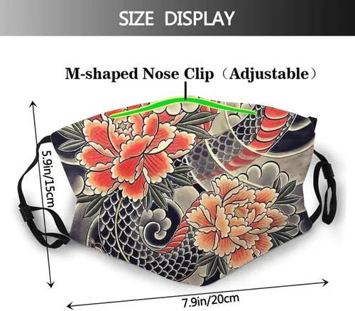 Miniatura 2 de Mascarilla de tela japonesa Samurai Oni cómoda pasamontañas reutilizable Bandana ajustable bufanda para adultos con 2 filtros