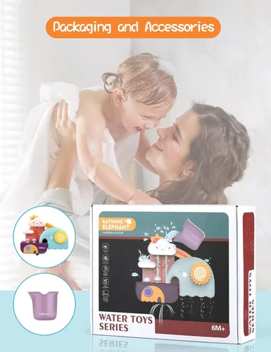 Miniatura 6 de TI-TOO Juguetes de baño para bebé, divertido juguete educativo de física simple para bañera de agua, juguetes divertidos para chapotear para niños
