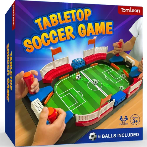 Miniatura 9 de Juguete de fútbol para niños - Juego de futbolín de mesa para niños de 3, 4, 5, 6, 7, 8-12 años - Regalo interactivo de fútbol - Mini juego de mesa