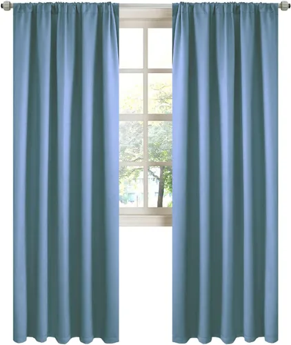 Miniatura 28 de LA PALMA Cortinas opacas con bolsillo para cortinero para sala de estar, bloqueo de luz, aislamiento térmico, reducción de ruido, cortinas