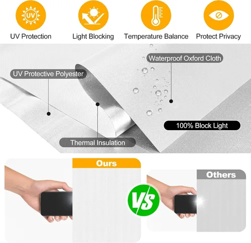 Miniatura 3 de Persianas opacas para ventana de dormitorio, 157 x 57 pulgadas, 100% opacas, película de papel, cortinas opacas portátiles de viaje, cortinas opacas