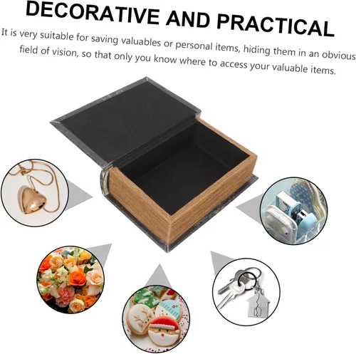 Miniatura 9 de TEHAUX Caja de almacenamiento de la Biblia, caja de almacenamiento de diccionario, alcancía secreta, libros decorativos, libro de diversión, libros
