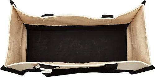 Miniatura 5 de Mud Pie - Bolsos clásicos de lona con inicial, color blanco y negro (R), 100% de algodón, 17 x 19 x 2pulgadas