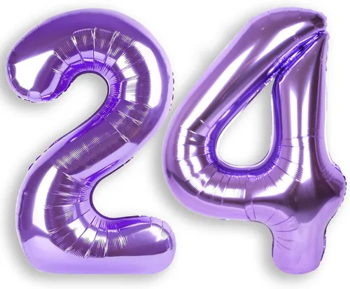 Miniatura 14 de Globo de número 0 de 40 pulgadas de RainbowQ Party, grande, color púrpura, para niños o niñas, números del 0 al 9, de papel de aluminio y Mylar