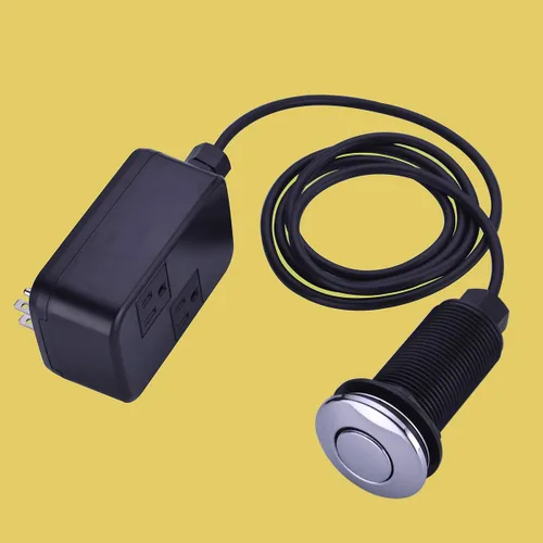 Miniatura 2 de Kit de interruptor de aire SinkTop con botón largo cromado (cubierta de latón) para eliminación de basura