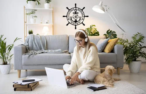 Miniatura 6 de Letrero personalizado con nombre de familia, decoración de pared náutica, letreros de metal personalizados con apellido, arte de pared de metal
