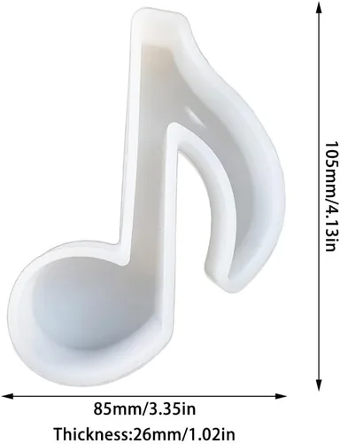 Miniatura 2 de Molde de silicona Freshie de coche con forma de nota musical para hacer jabón Aroma Beads Car Freshie, colgante, vela, resina