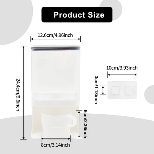 Miniatura 2 de Dispensador de detergente para lavandería, dispensador de detergente para ropa de pared con soporte para tazas de espiga, adecuado para cuentas