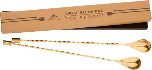 Miniatura 9 de A Bar Above Juego de cucharas de bar, mango en espiral, cucharas de mezcla de acero inoxidable para mezclar cócteles, para remover y colocar