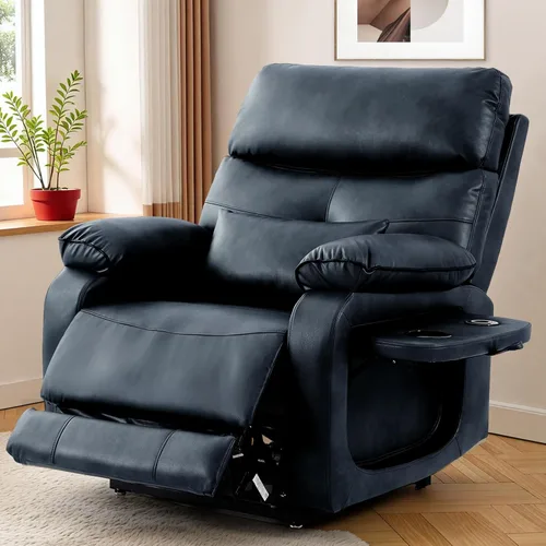Miniatura 13 de Sillón reclinable eléctrico de doble motor para adultos y personas mayores, silla elevadora de posición infinita con calor y masaje, portavasos