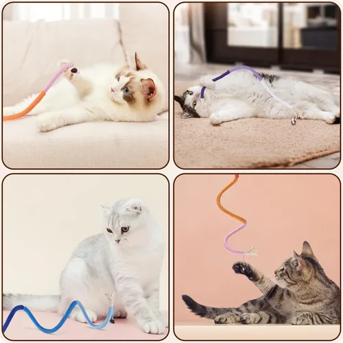 Miniatura 7 de TINDTOP Juguetes para gatos, cuerdas para masticar, paquete de 3 juguetes interactivos para gatitos de interior, juguete de limpieza de dientes