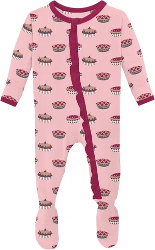 Miniatura 13 de KicKee - Mameluco clásico con volantes y cremallera, ropa de dormir suave, ropa de una sola pieza para bebé niña