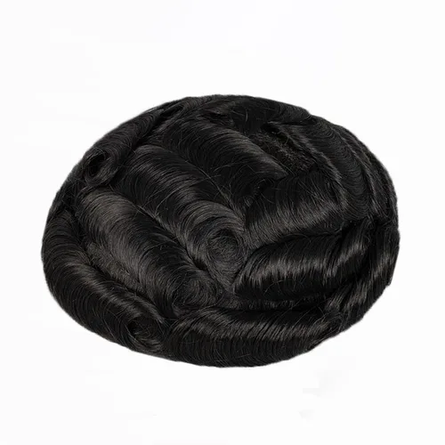 Miniatura 4 de Amiable toupee para hombres 0.001 in ultra suave piel fina para hombre, pieza de cabello humano real para hombres, sistema de reemplazo de cabello