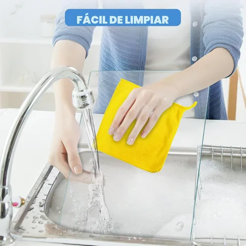 Miniatura 3 de Tabla de cortar de vidrio templado Mymonfif para cocina, tabla de vidrio transparente para encimera, resistente al calor, con pies antideslizantes