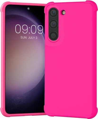 KIOMY Funda Rosa Fucsia Neón para Samsung Galaxy S23 5G, Bumper Antigolpes Cubierta Protectora TPU Flexible Bisel Elevado Diseño Híbrido Ajuste