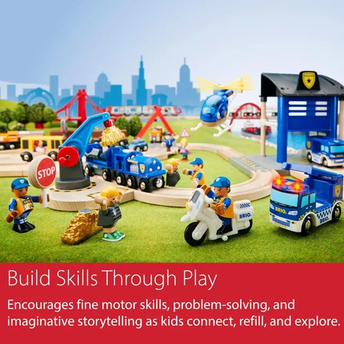Miniatura 8 de BRIO World Puente colapsable para set de trenes de madera - Accesorio de 3 piezas - Certificado FSC - Compatible con BRIO Railway y sets de vías