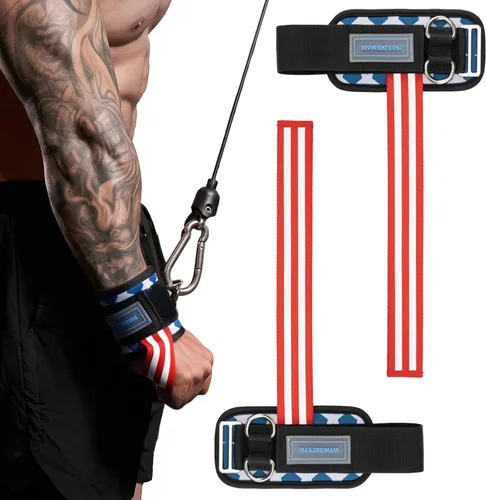 Miniatura 8 de MANUEKLEAR - Correas de muñeca antideslizantes para levantamiento de pesas, correas de levantamiento de pesas con anillos en D para entrenamiento