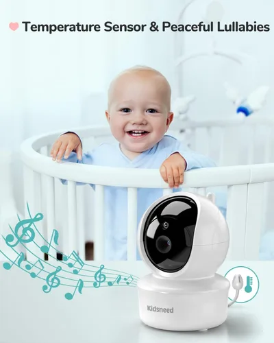 Miniatura 3 de Monitor de bebé – Monitor de bebé de 3.5 pulgadas con cámara y audio, panorámica remota/inclinación/zoom, batería de 1200 mAh
