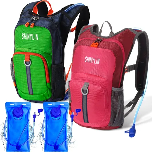 Miniatura 9 de Shinylin 2 piezas mochila de hidratación para niños con bolsa de agua de 1.5l mochila ligera para niños para senderismo mochila de agua para niños