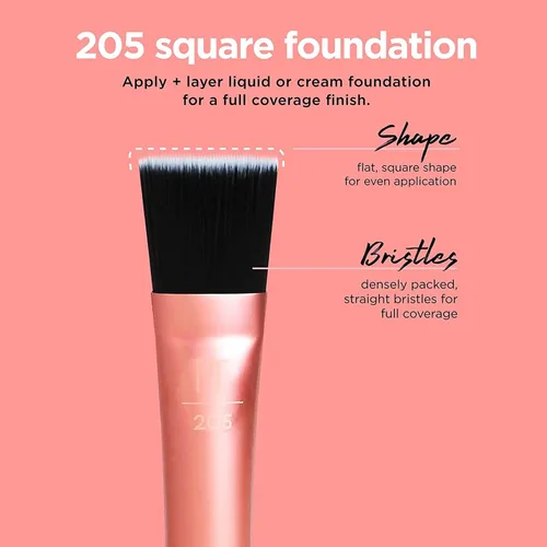 Miniatura 5 de Set de brochas de maquillaje sintéticas para una base impecable, cruelty-free, brocha para contornos, corrector, polvos y base, de Real Techniques