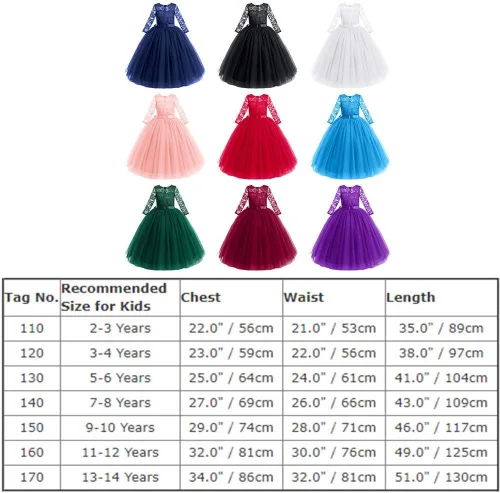 Miniatura 6 de Vestido largo de encaje para dama de honor con mangas 34, longitud hasta el suelo, boda, fiesta, noche, formal, pegeant maxi vestidos de tul