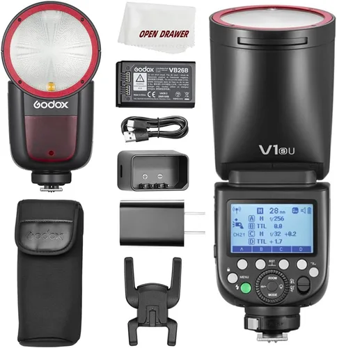 Godox Flash V1, Godox Flash Speedlight versión EE.UU., 2.4G inalámbrico TTL 1/8000s HSS, 1.5s Recycle, 480 tomas con batería de iones de litio de