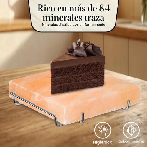 Miniatura 6 de UMAID Bloque de sal del Himalaya para asar, cocinar, cortar y servir, piedra de sal rosa del Himalaya de grado alimenticio de 8 x 8 x 1.5 pulgadas