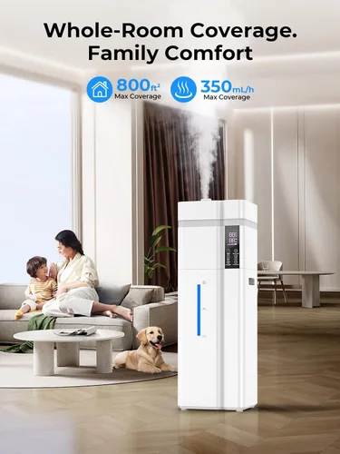 Miniatura 2 de Humidificador grande de 13L/3.43 galones, cobertura de 800 pies cuadrados, tiempo de funcionamiento de 100 horas, control de humedad automático