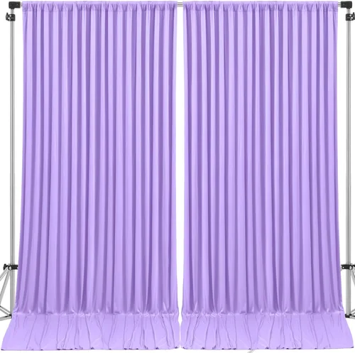 Miniatura 43 de Paneles de cortinas de fondo negras de 10 pies x 10 pies para fiestas, fiestas de cumpleaños, sin arrugas, cortinas de telón de fondo de tela