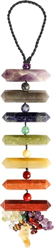 Adornos colgantes de cristal de 7 chakras, piedra de cristal para automóvil, ventana, decoración colgante de pared, decoración hecha a mano,