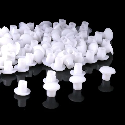 300 tapones de plástico de 0.173 in 0.17 pulgadas para tapa de perforación, tapones para silla, gabinete, armario, estante, color blanco