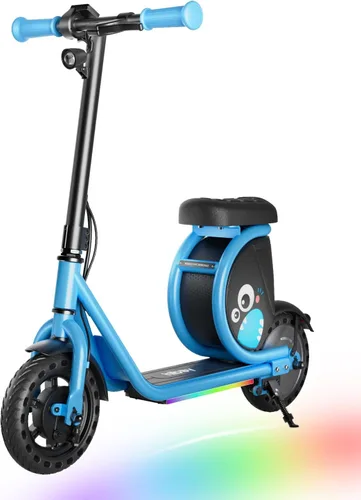 Hiboy JoyHaul Kids Electric Scooter for Ages 5–9 – LED Neon Lights, 56Wh Battery Up to 5 Miles, Under-Seat Storage, Front Drum Brake, 100W Brushless