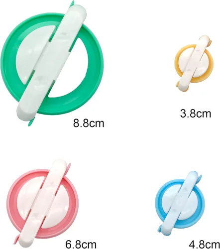 Miniatura 3 de Fabricantes de pompones - Juego de herramientas para hacer pompones de 4 tamaños con tijeras pequeñas, manera fácil de hacer pompones